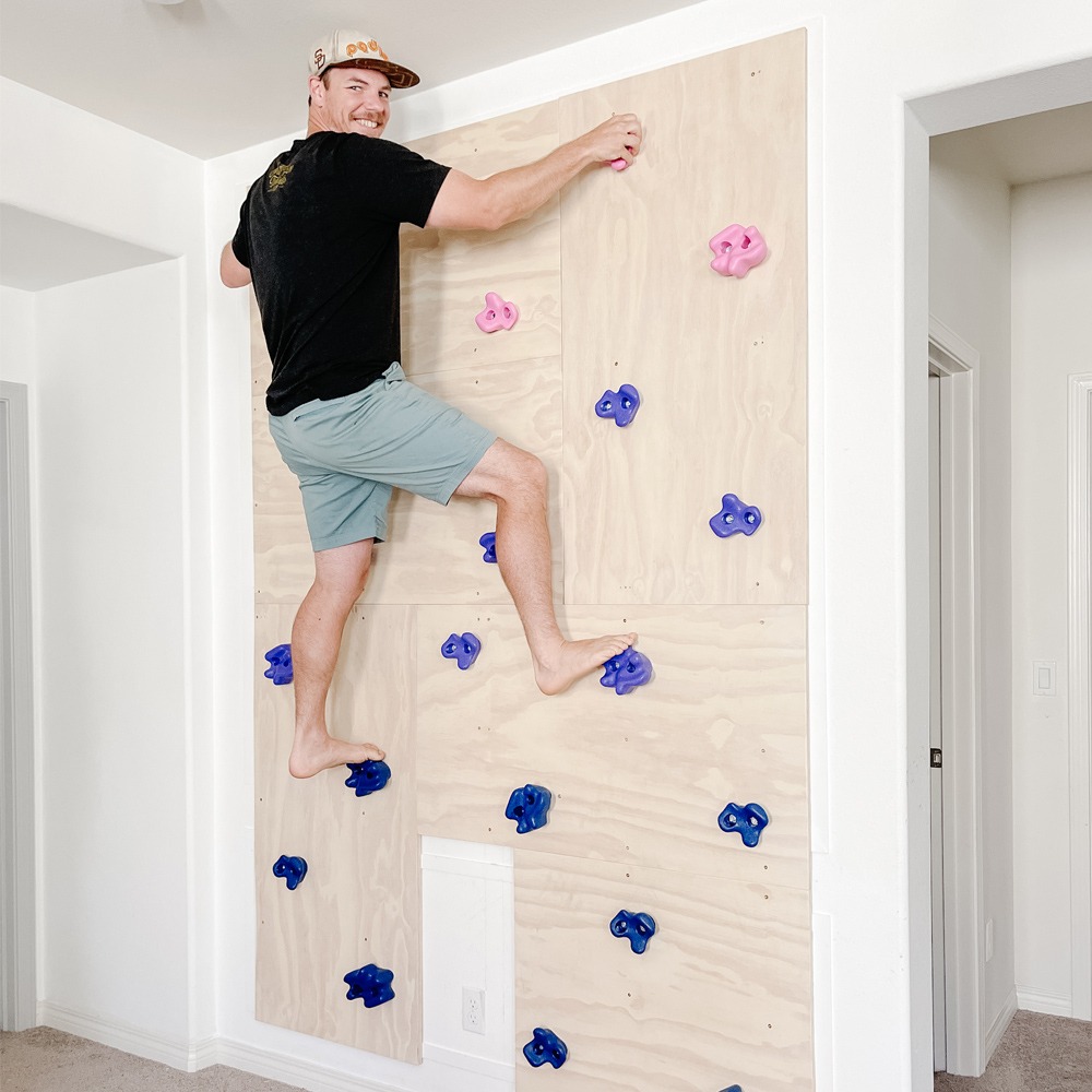 diy rock climbing wall